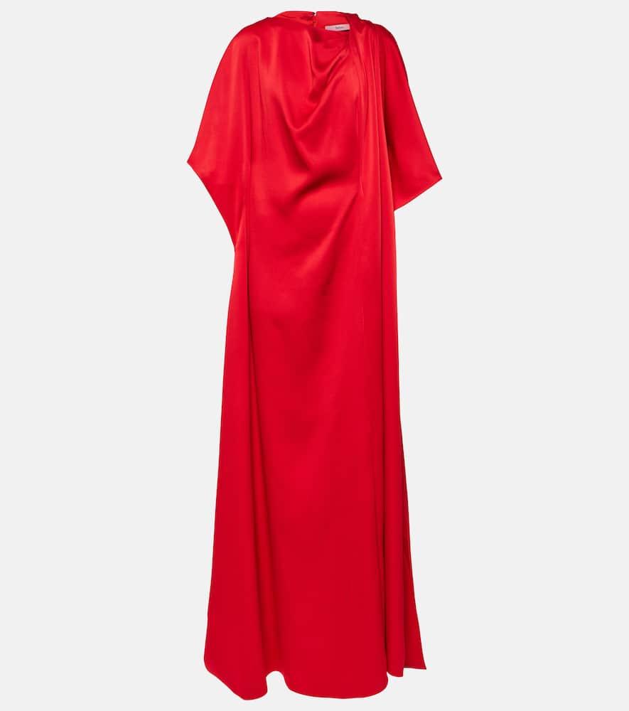 safiyaa reda gathered satin gown