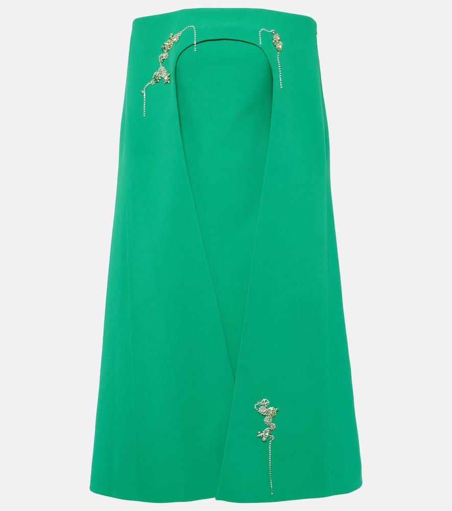 safiyaa rowan manorel embellished caped midi dress