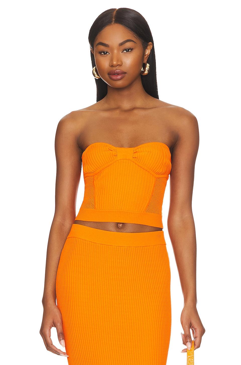 sage strapless top