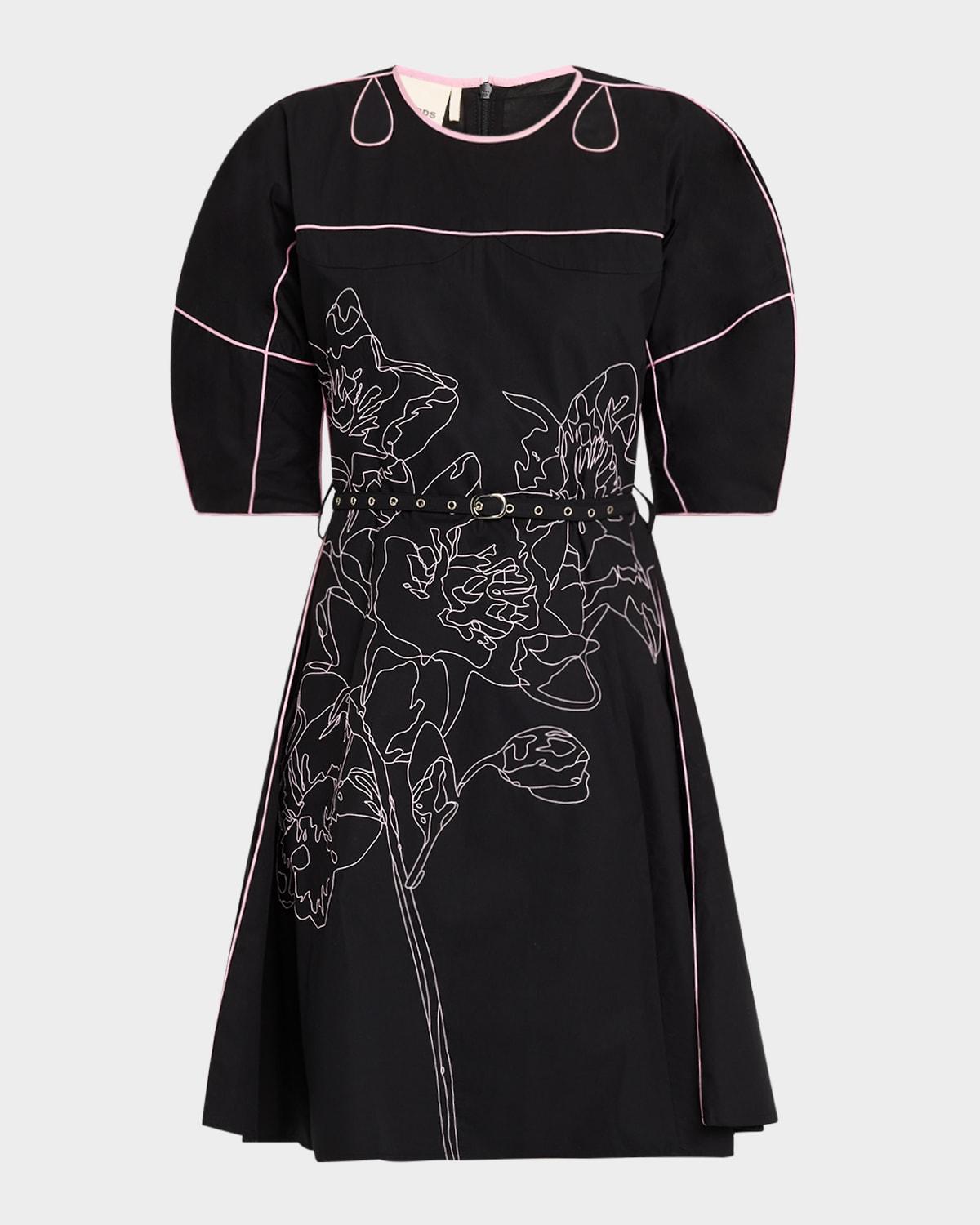 sahara cutout floral-embroidered dress