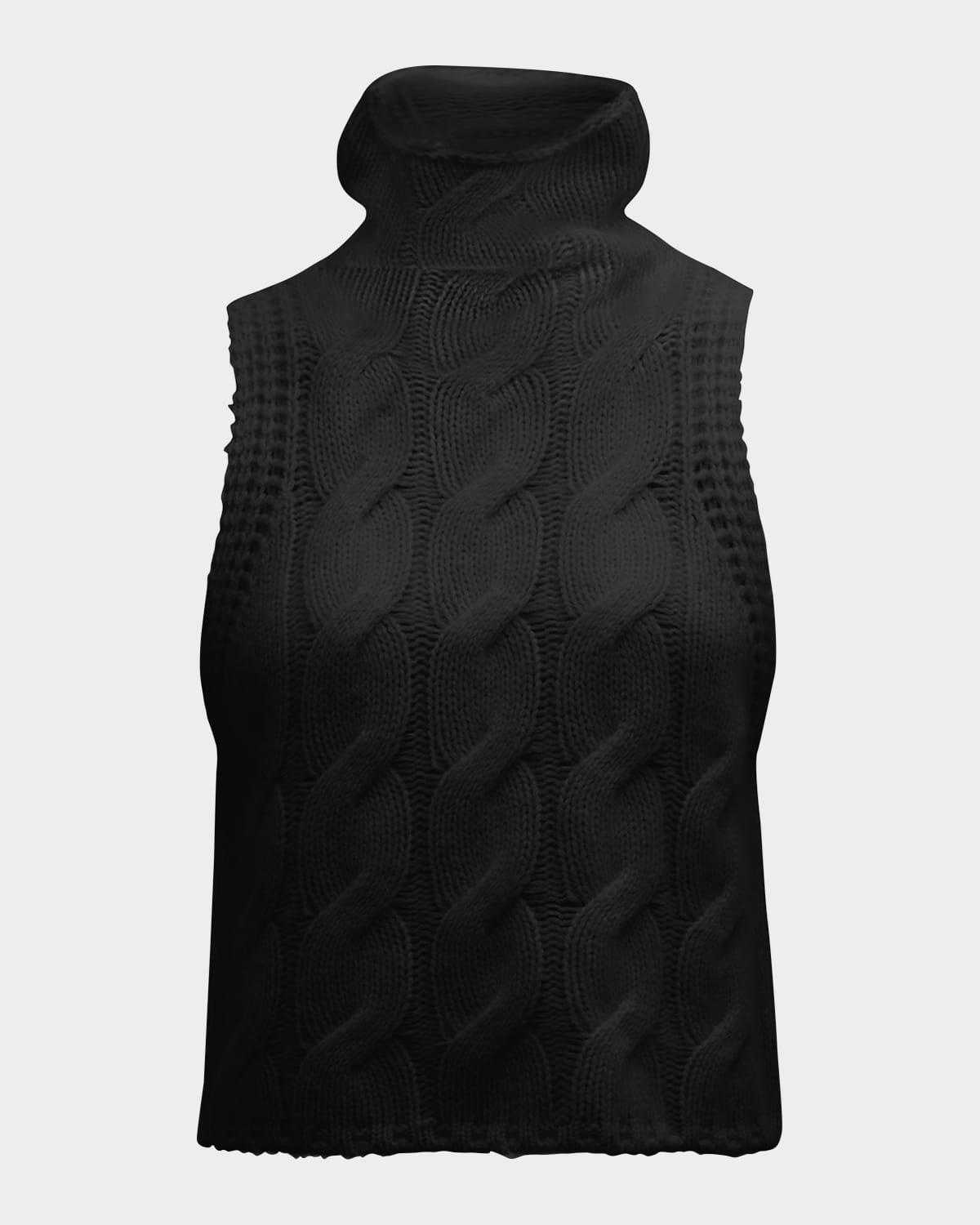 saige b cashmere sleeveless turtleneck sweater