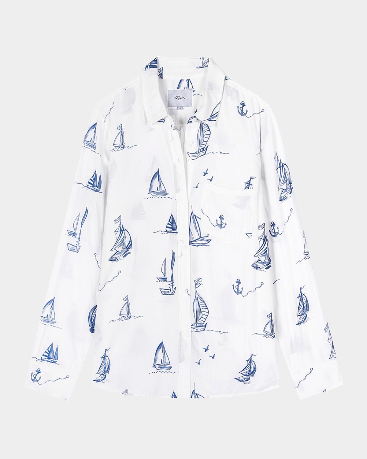 sailboats kathryn button-front shirt