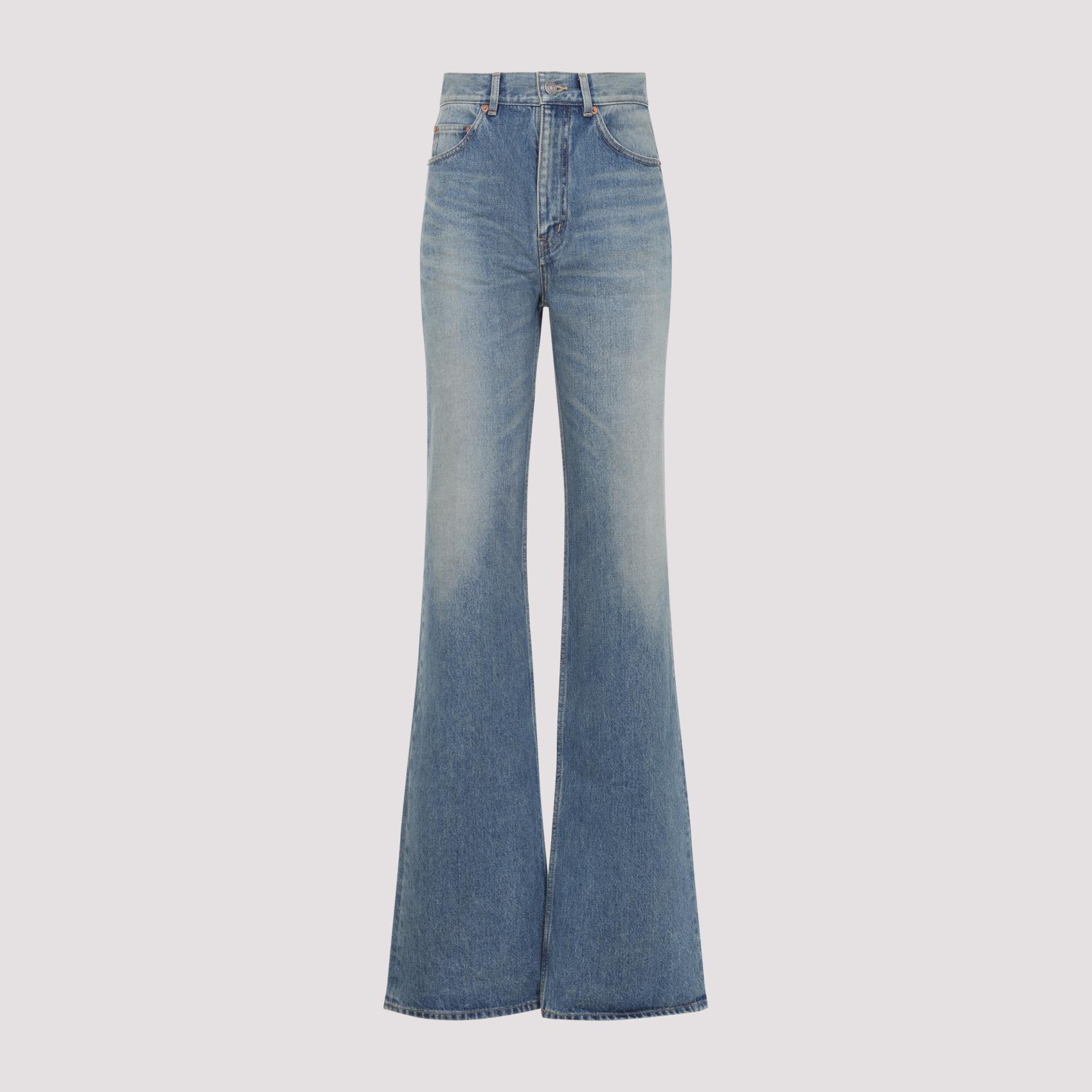 saint laurent 70s jeans blue cotton - women