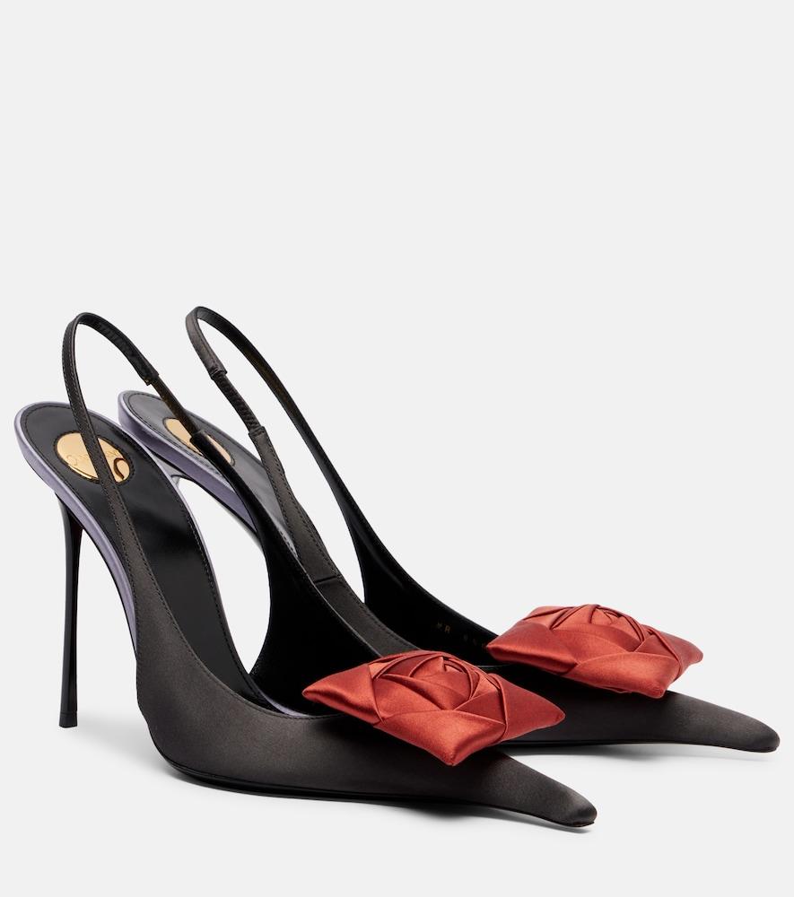 saint laurent amalia 110 crêpe satin slingback pumps