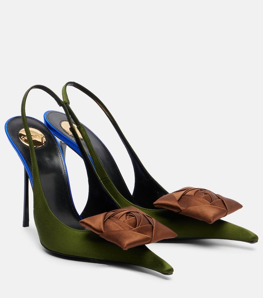 saint laurent amalia 110 crêpe satin slingback pumps