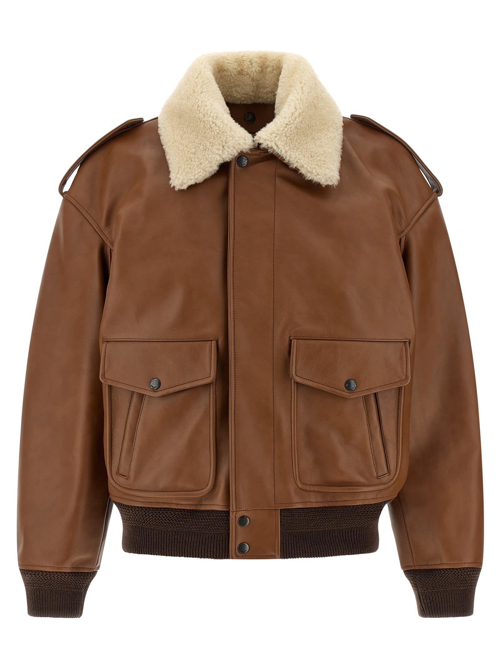 saint laurent aviator bomber jacket