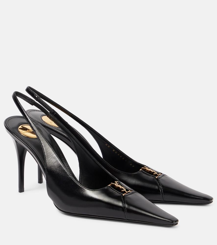 saint laurent babylone breteuil 90 leather slingback pumps