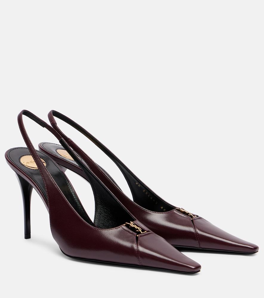 saint laurent babylone breteuil leather slingback pumps