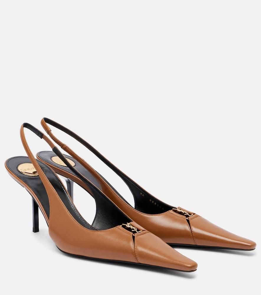 saint laurent babylone breteuil leather slingback pumps
