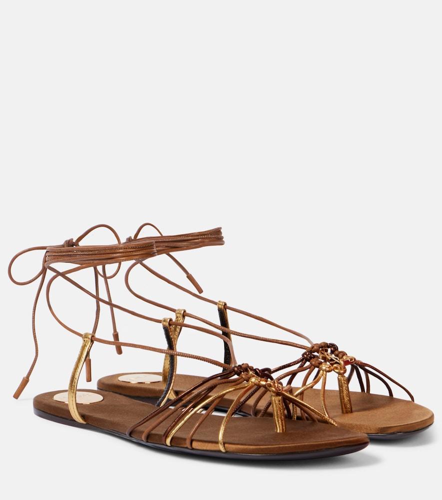 saint laurent babylone cassandre leather sandals