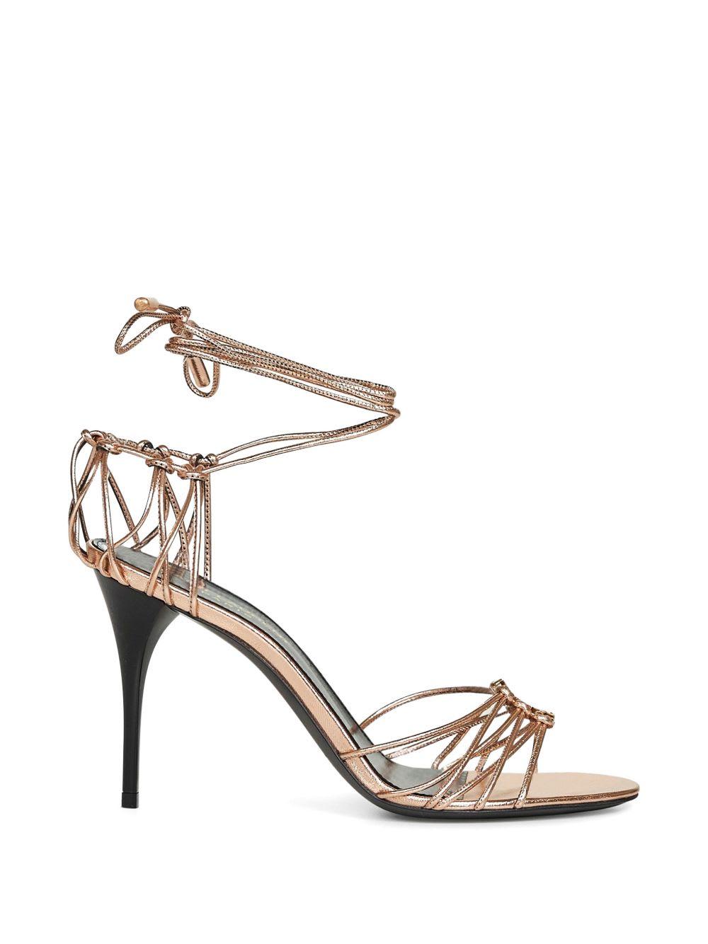 saint laurent babylone laminated leather sandals