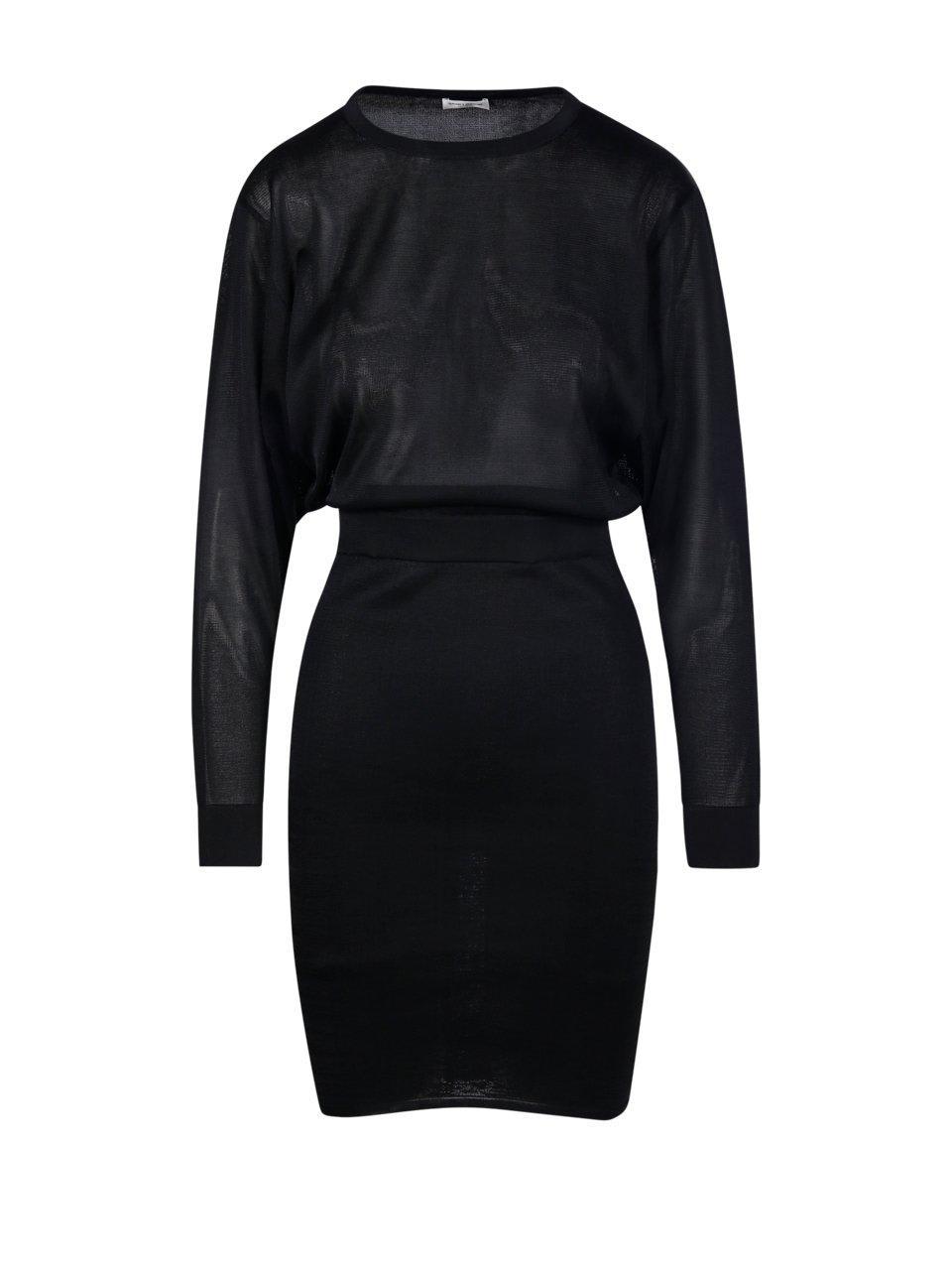 saint laurent backless long-sleeved dress