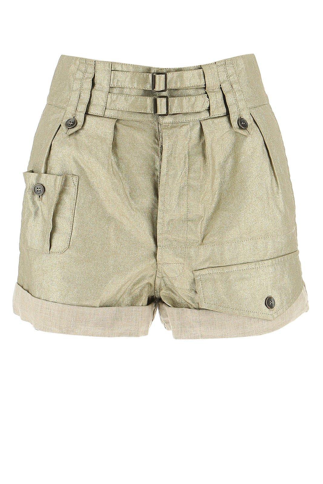 saint laurent belted cargo shorts