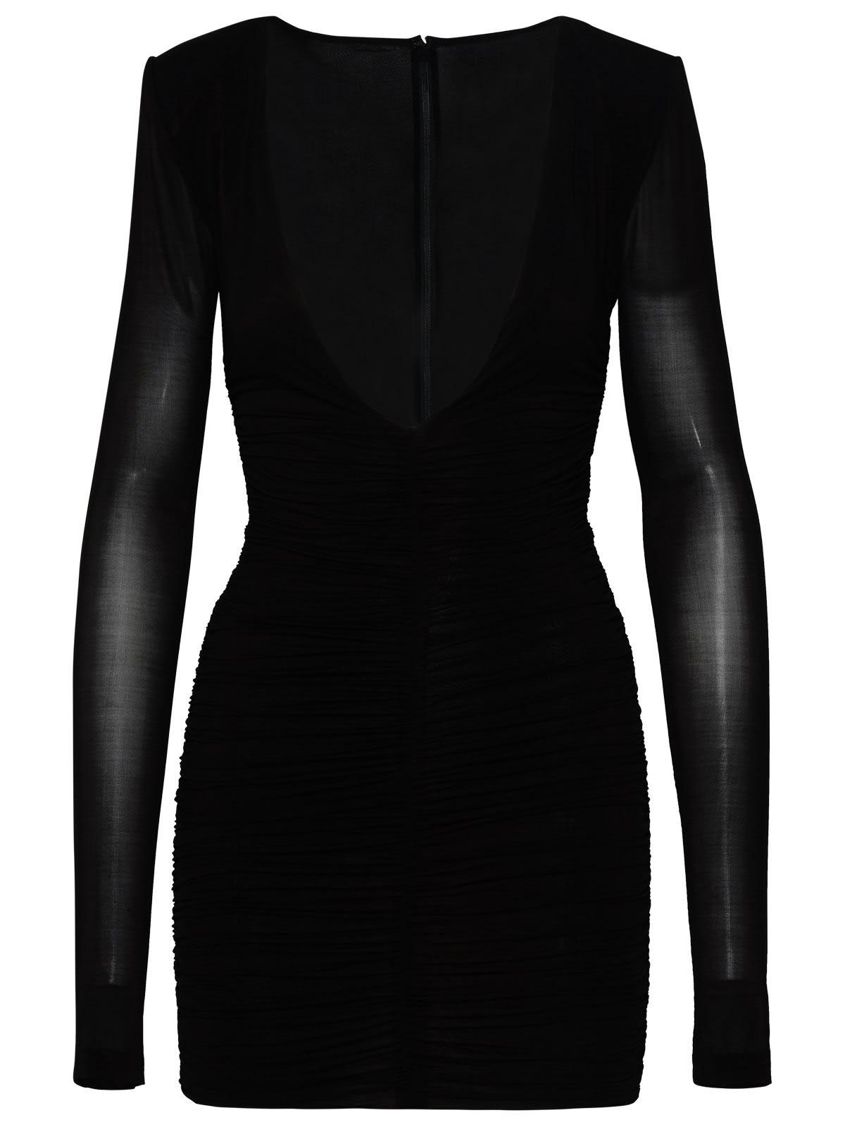 saint laurent black cupro blend dress