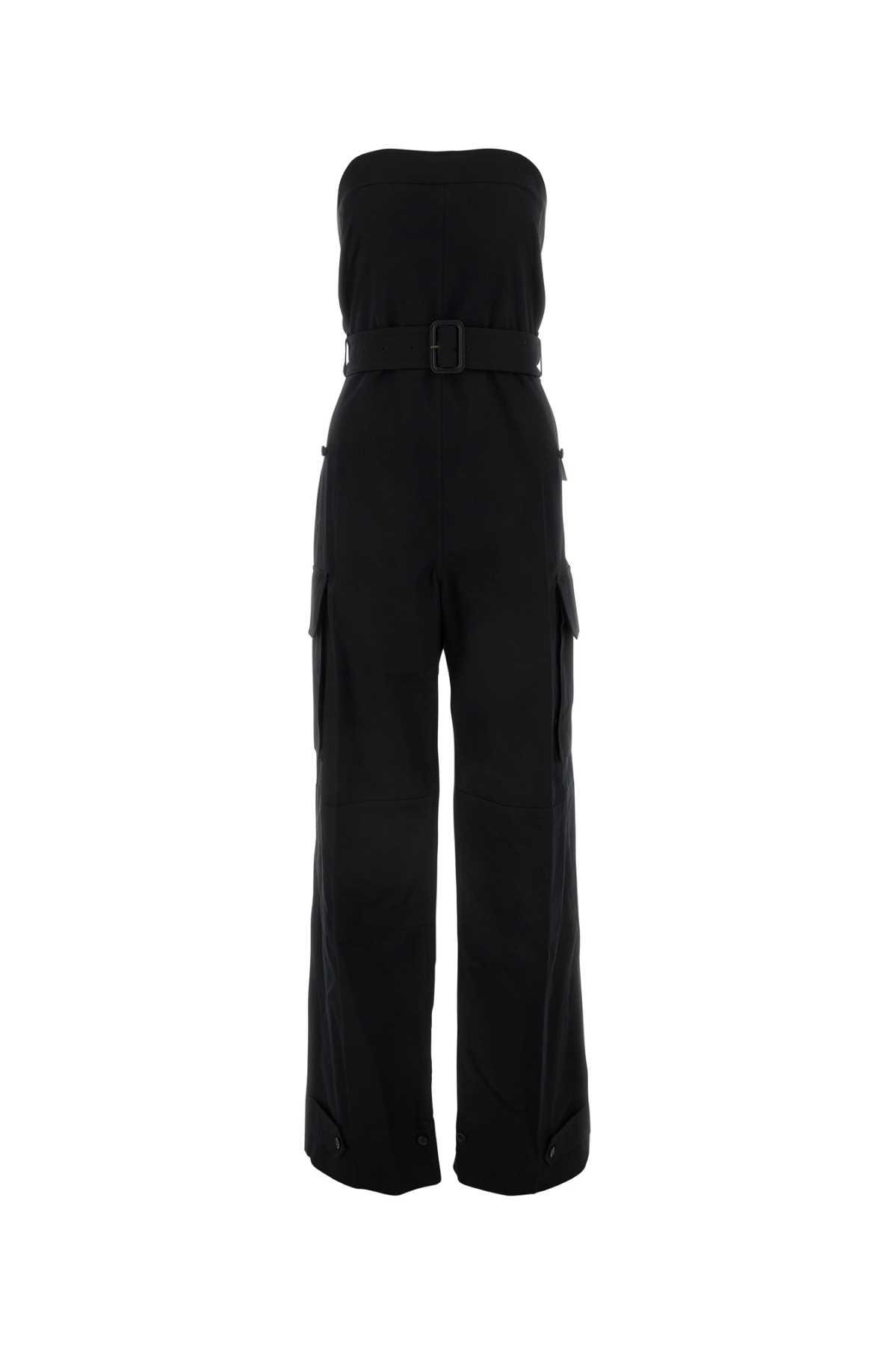 saint laurent black drill jumpsuit