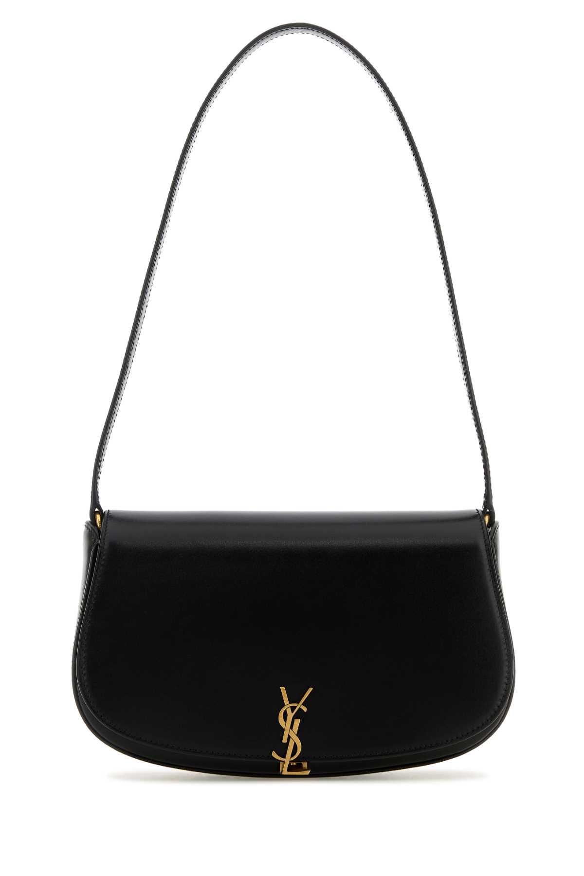 saint laurent black leather demi lune shoulder bag