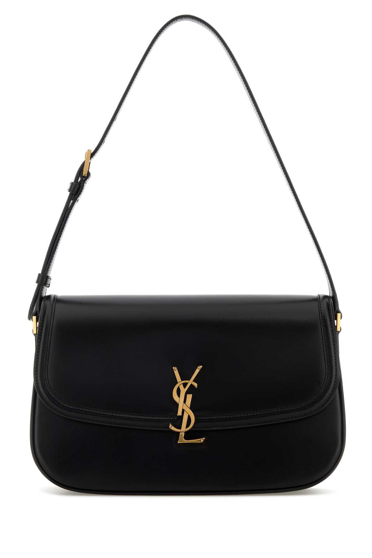 saint laurent black leather medium solferino shoulder bag