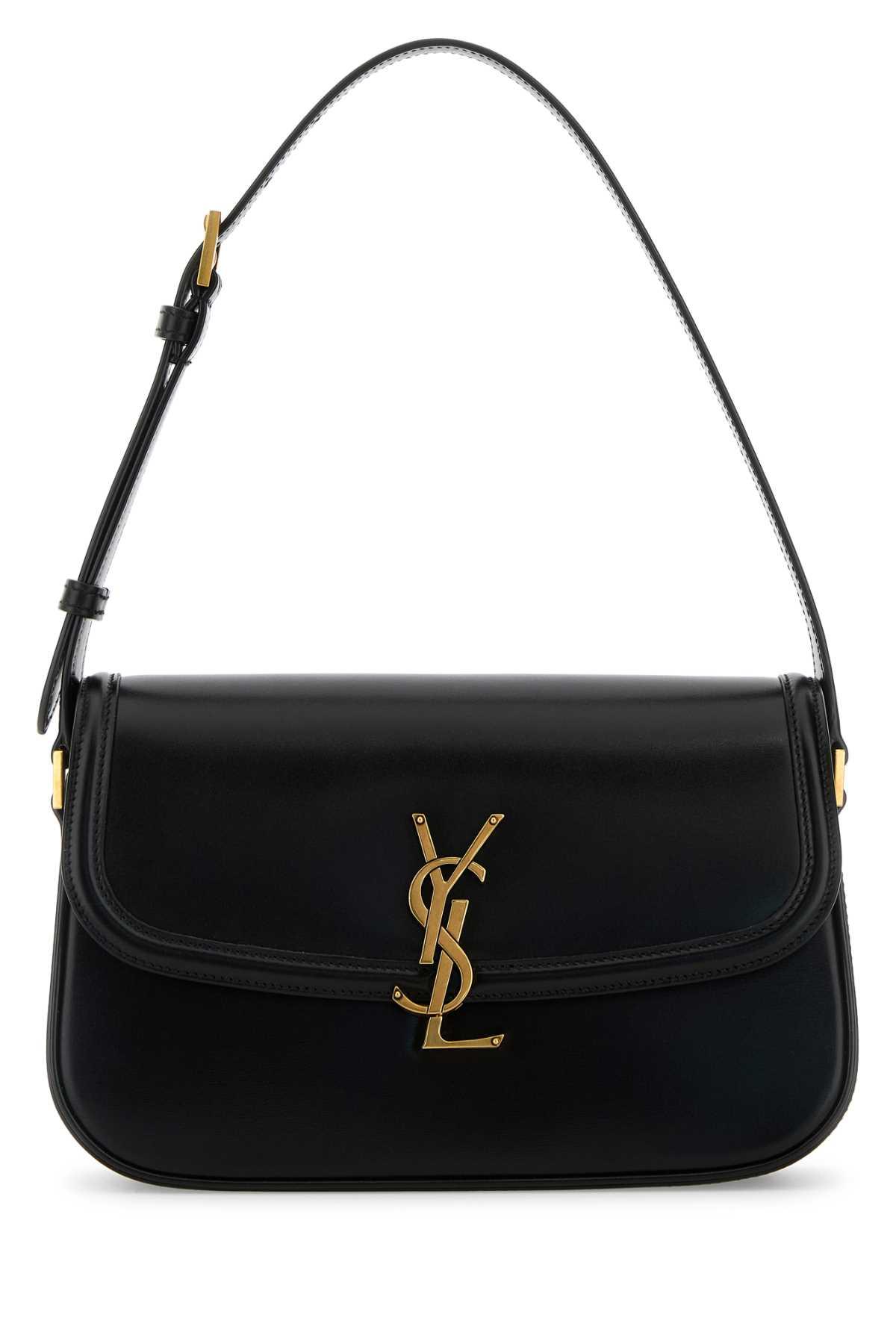 saint laurent black leather solferino shoulder bag