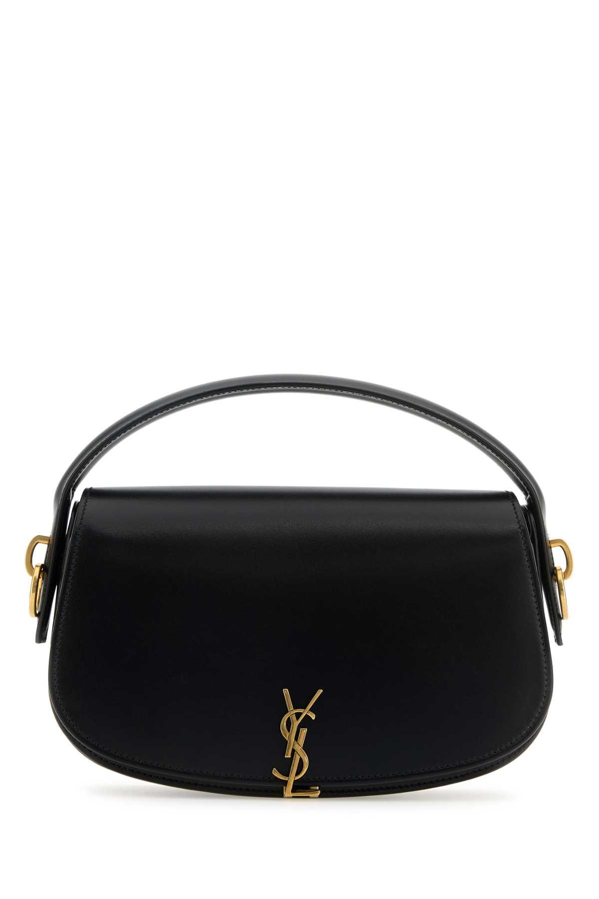 saint laurent black leather voltaire handbag