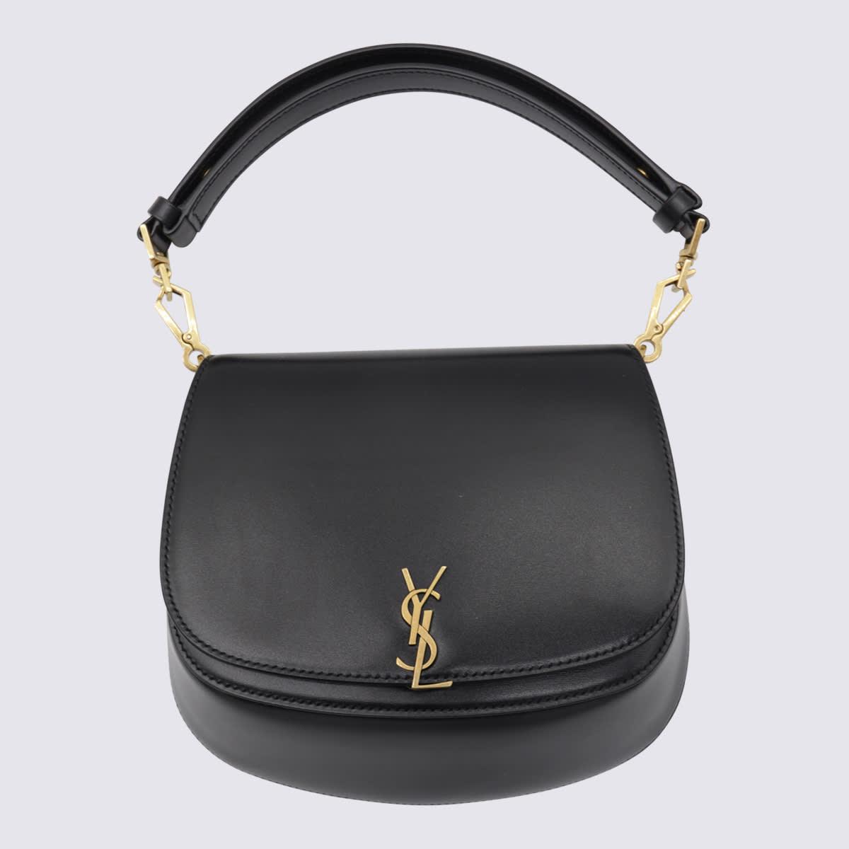 saint laurent black leather voltaire top handle bag