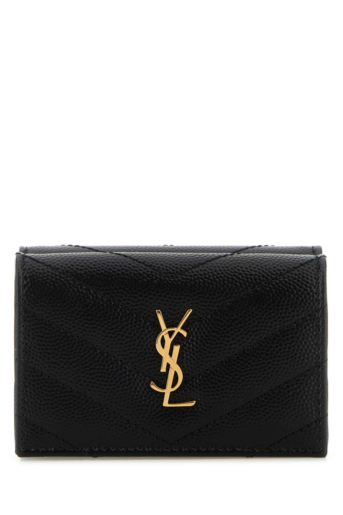 saint laurent black leather wallet