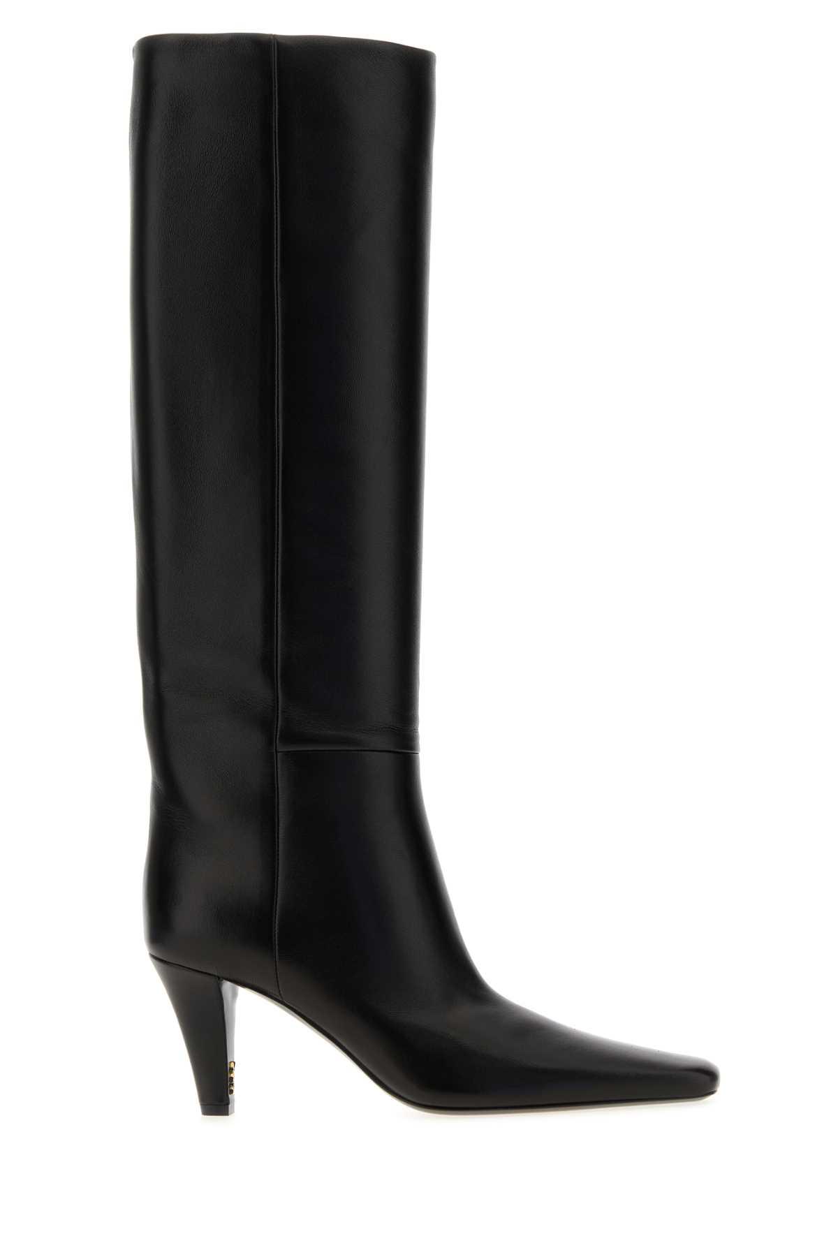 saint laurent black nappa leather boots