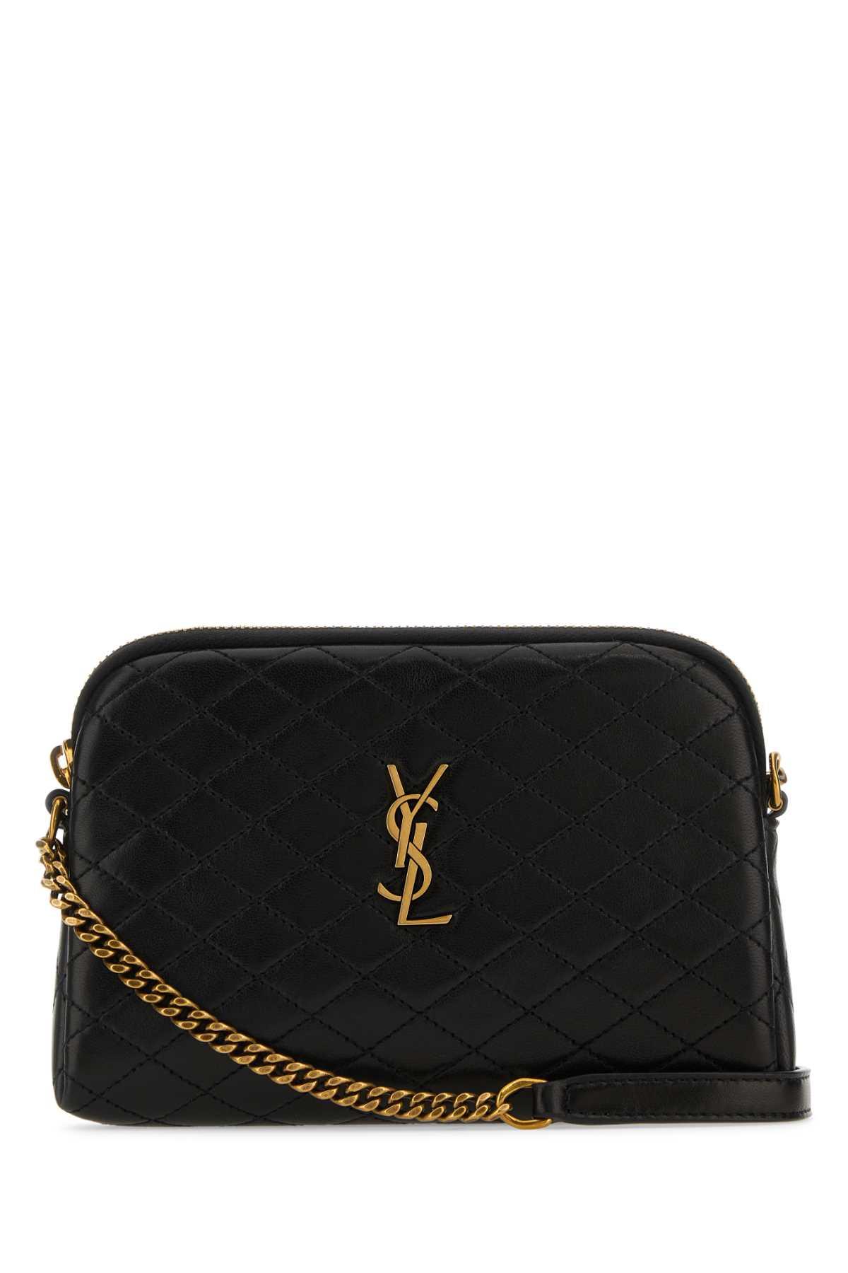 saint laurent black nappa leather gaby crossbody bag