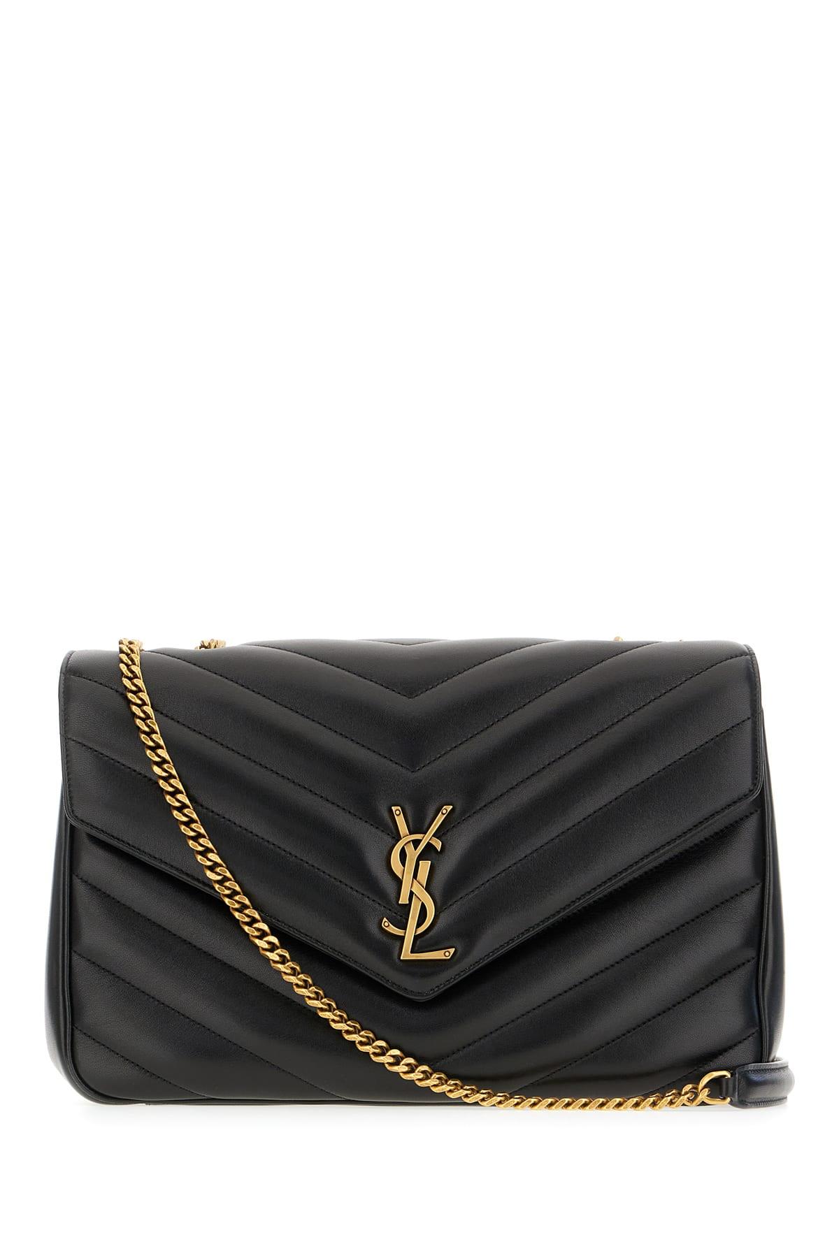saint laurent black nappa leather large loulou shoulder bag