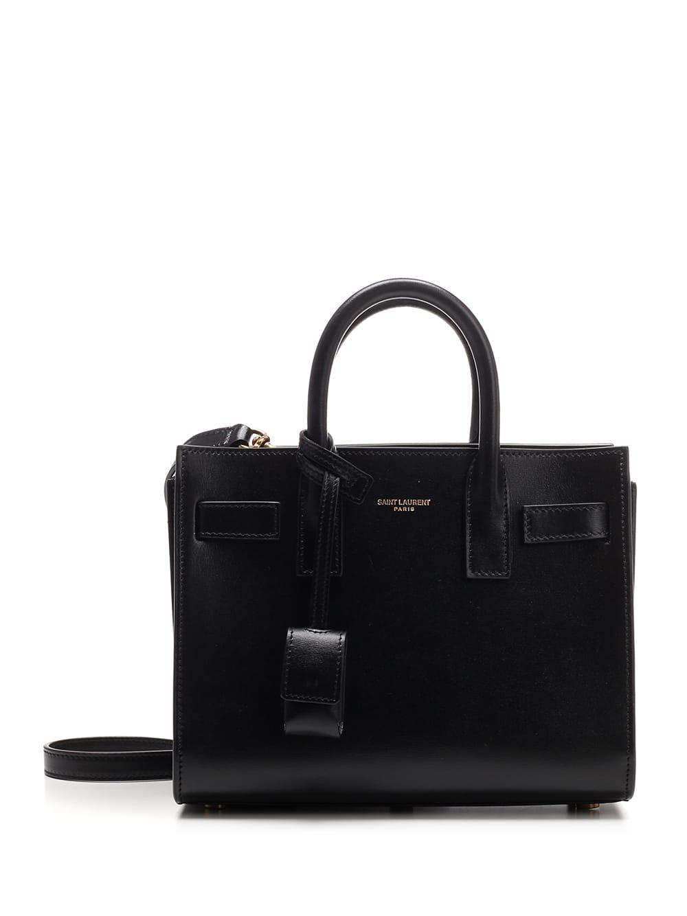 saint laurent black sac de jour nano hand bag