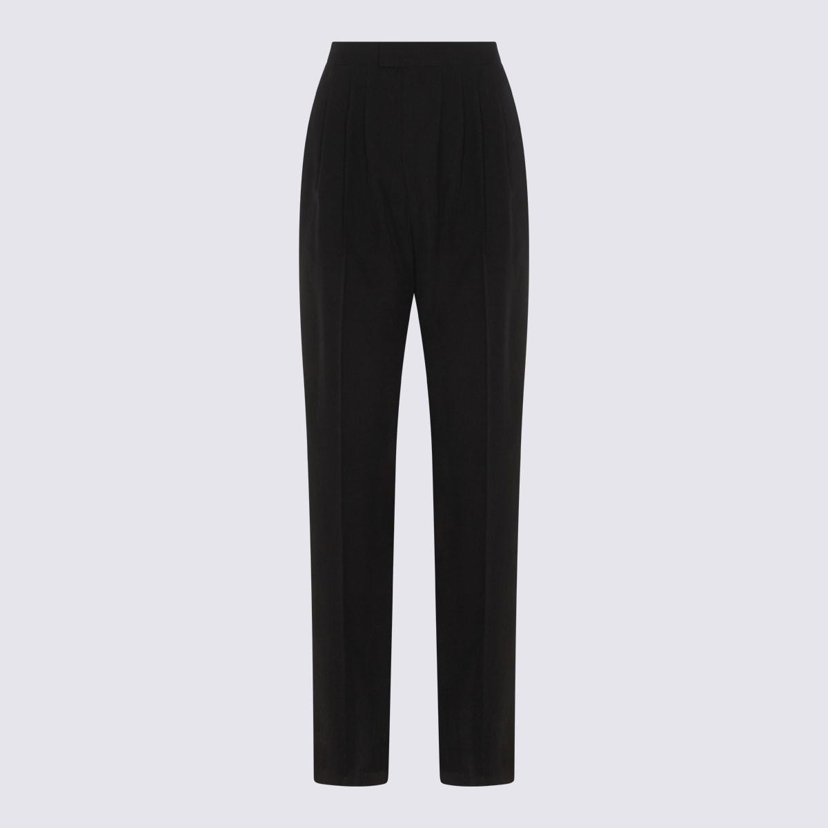 saint laurent black silk pants