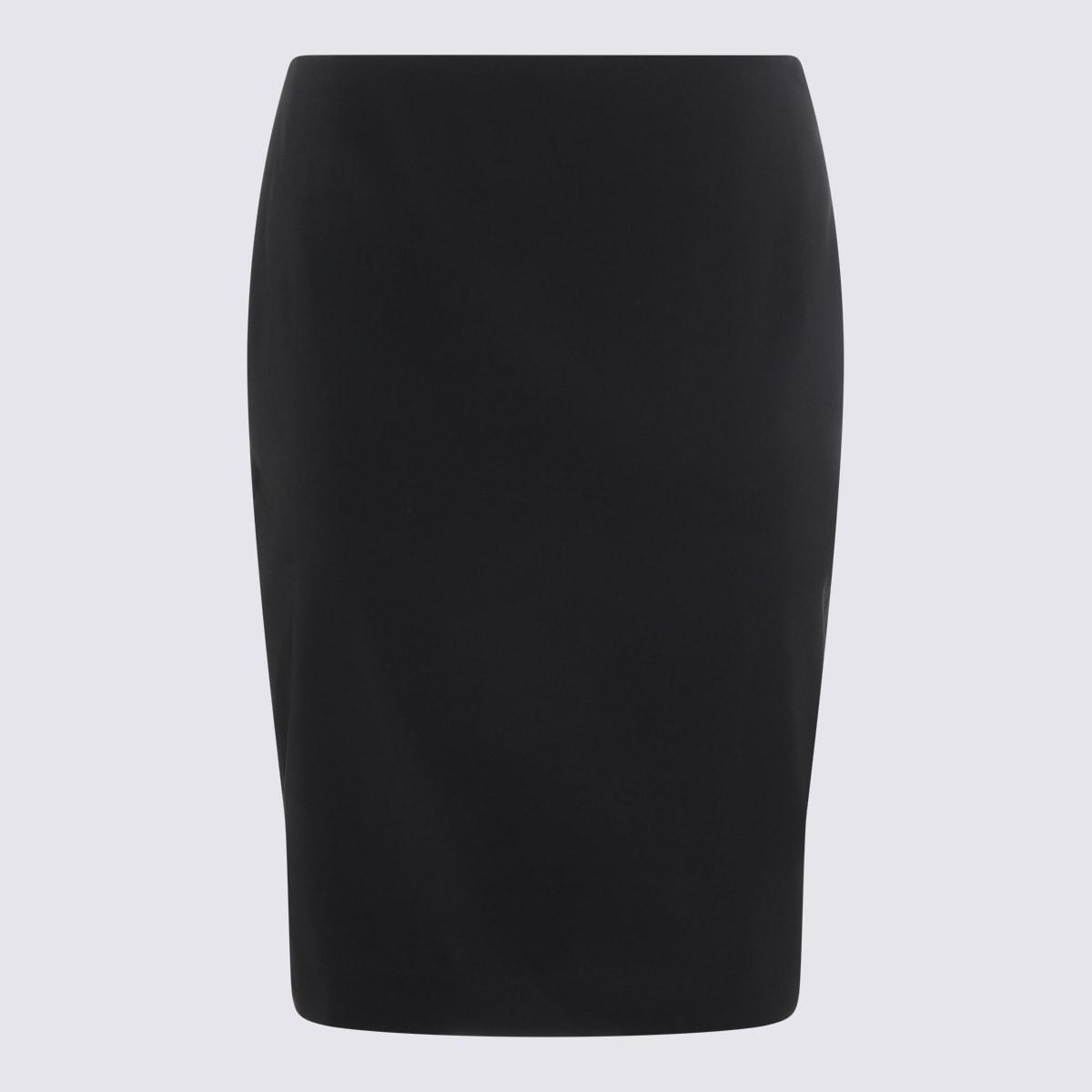 saint laurent black viscose skirt