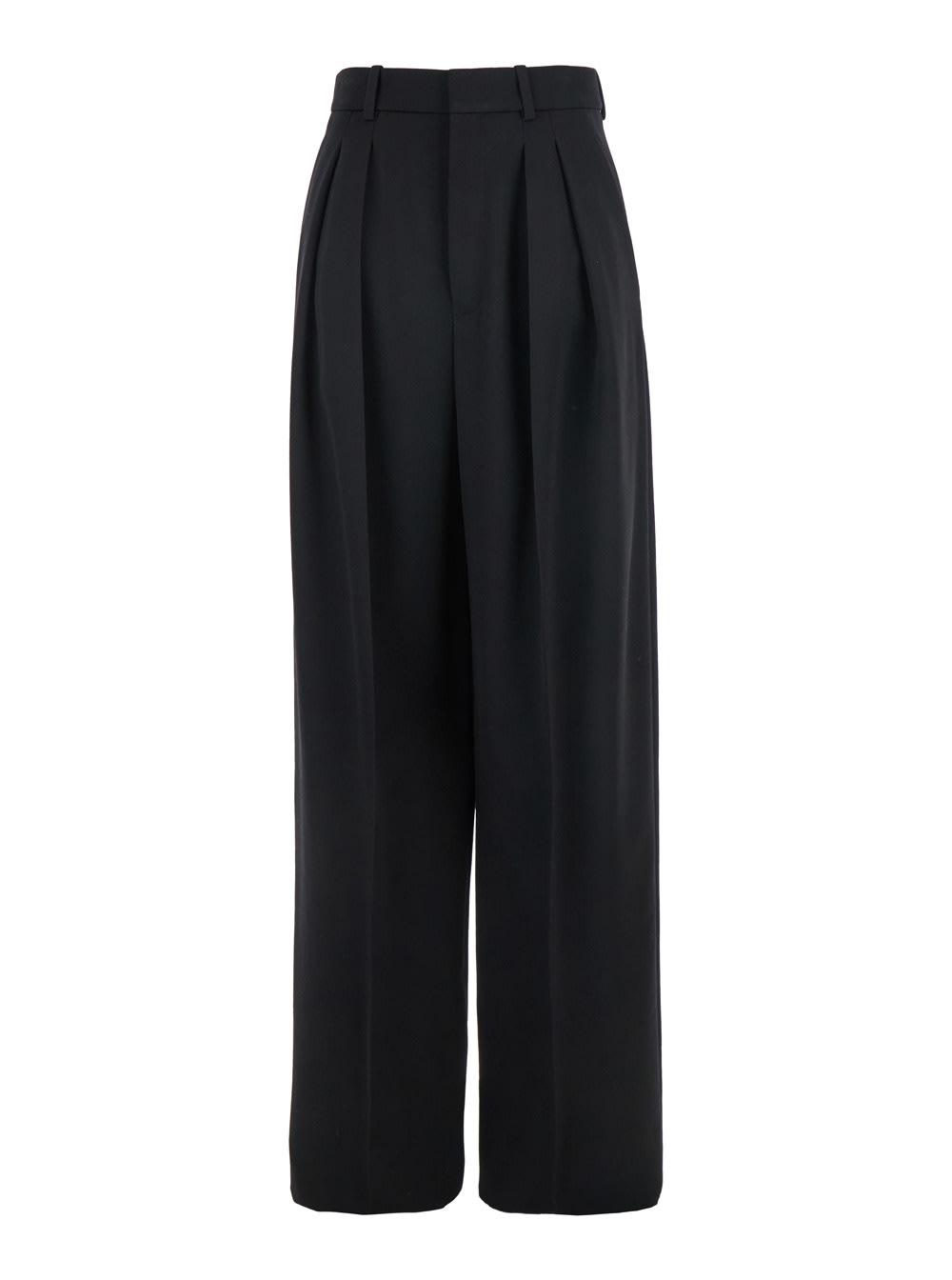 saint laurent black wool pant