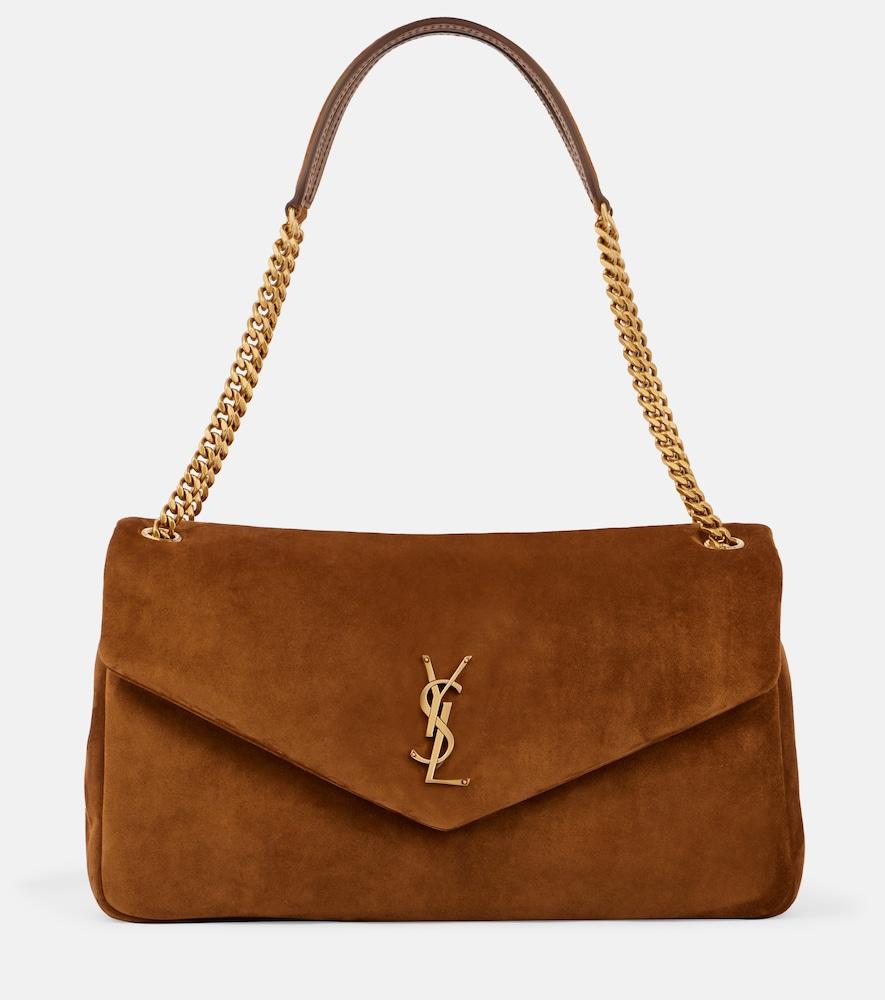 saint laurent calypso large suede shoulder bag