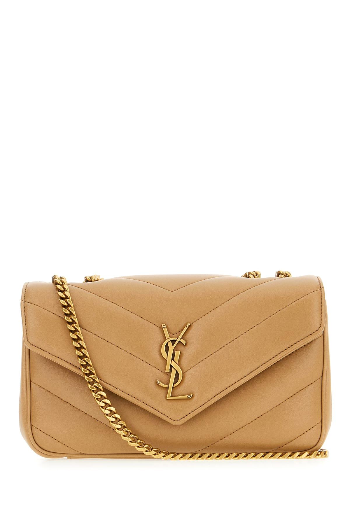 saint laurent cappuccino nappa leather small loulou shoulder bag
