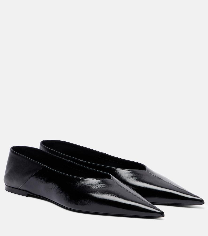 saint laurent carolyn leather ballet flats