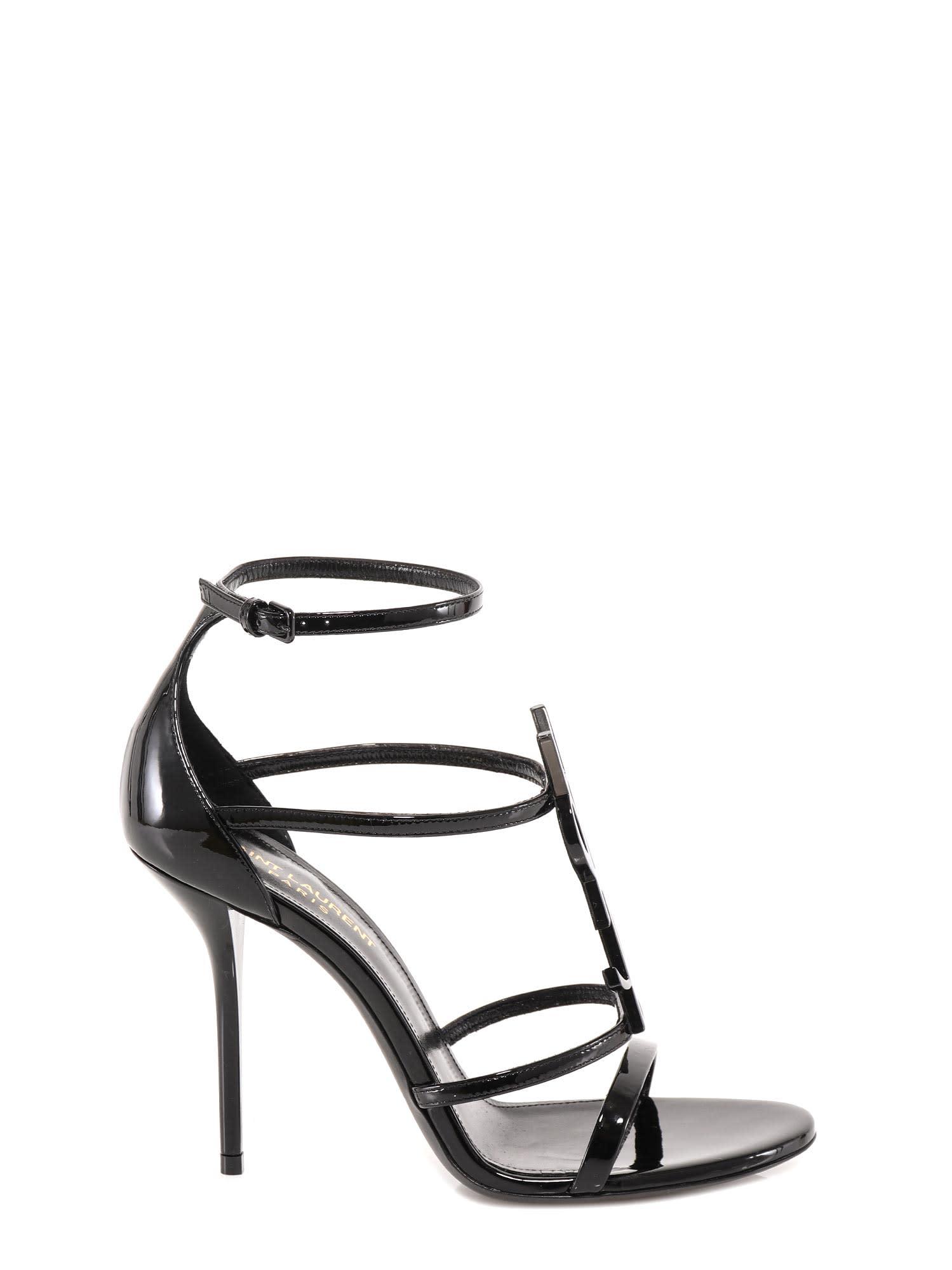 saint laurent cassandra ysl patent leather sandals