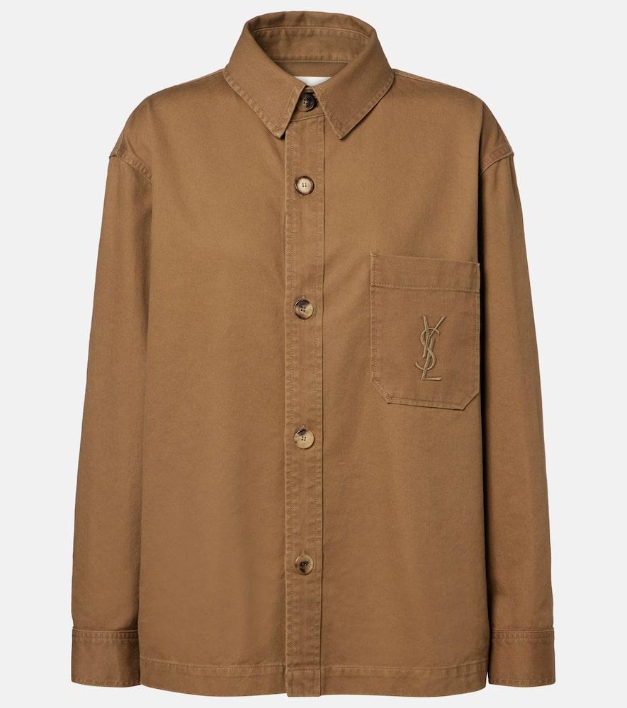 saint laurent cassandre cotton and linen overshirt