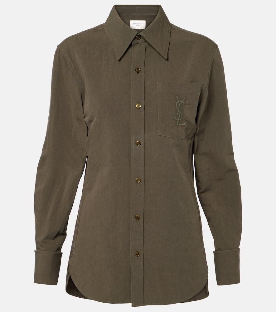 saint laurent cassandre cotton and linen shirt