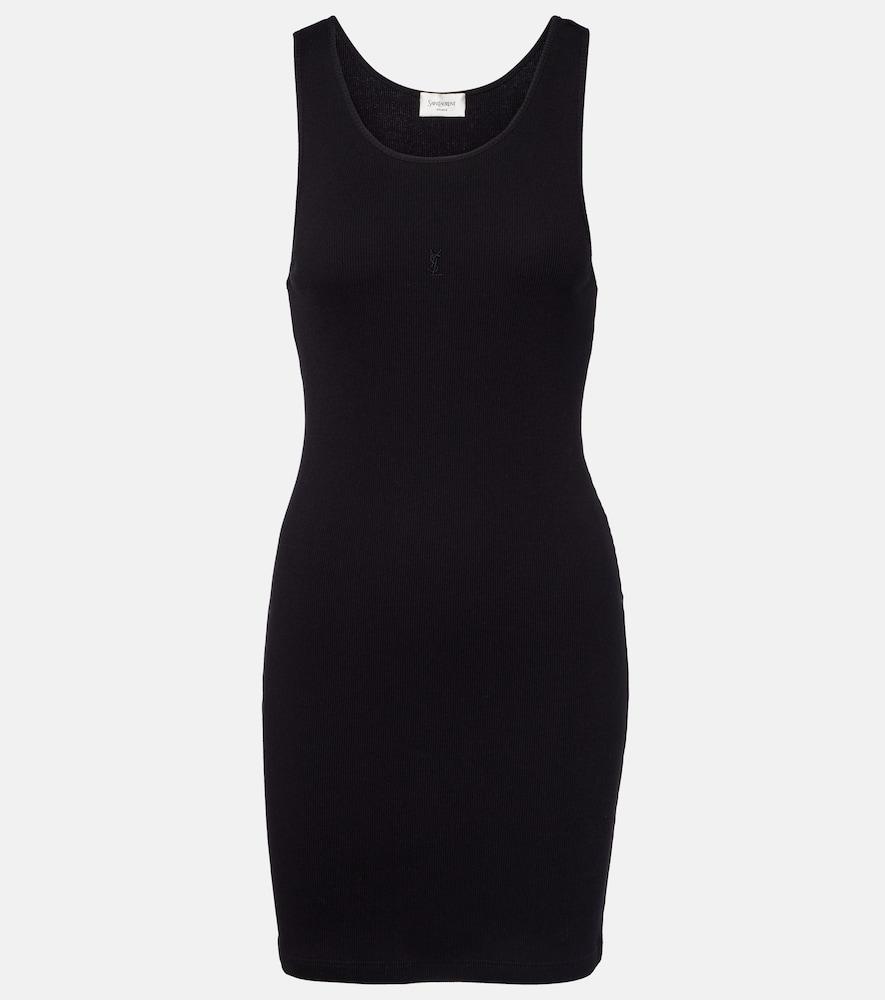 saint laurent cassandre cotton jersey minidress