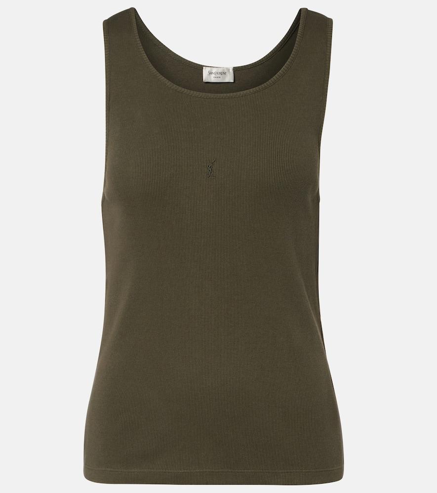 saint laurent cassandre cotton jersey tank top