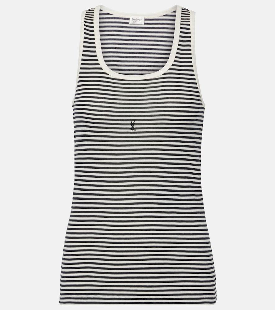saint laurent cassandre cotton jersey tank top