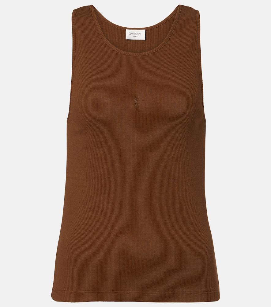saint laurent cassandre cotton jersey tank top