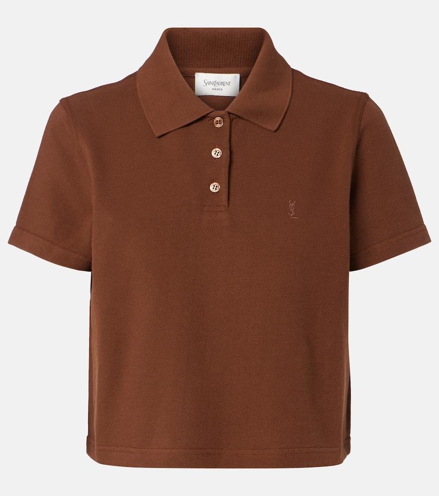 saint laurent cassandre cotton piqué polo shirt