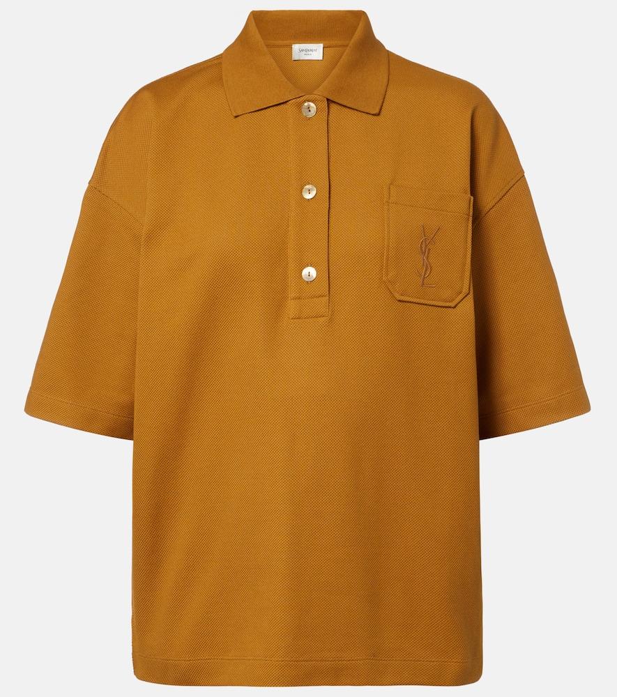 saint laurent cassandre cotton polo shirt