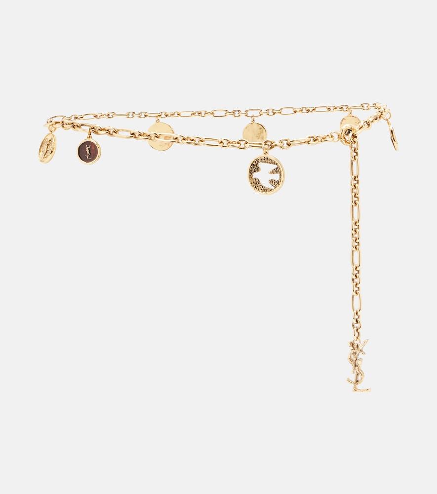 saint laurent cassandre embellished chain belt