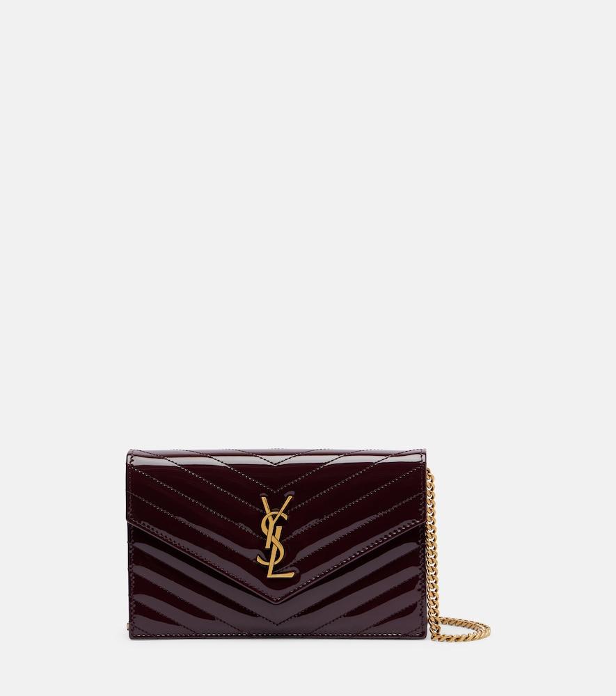 saint laurent cassandre envelope leather wallet on chain