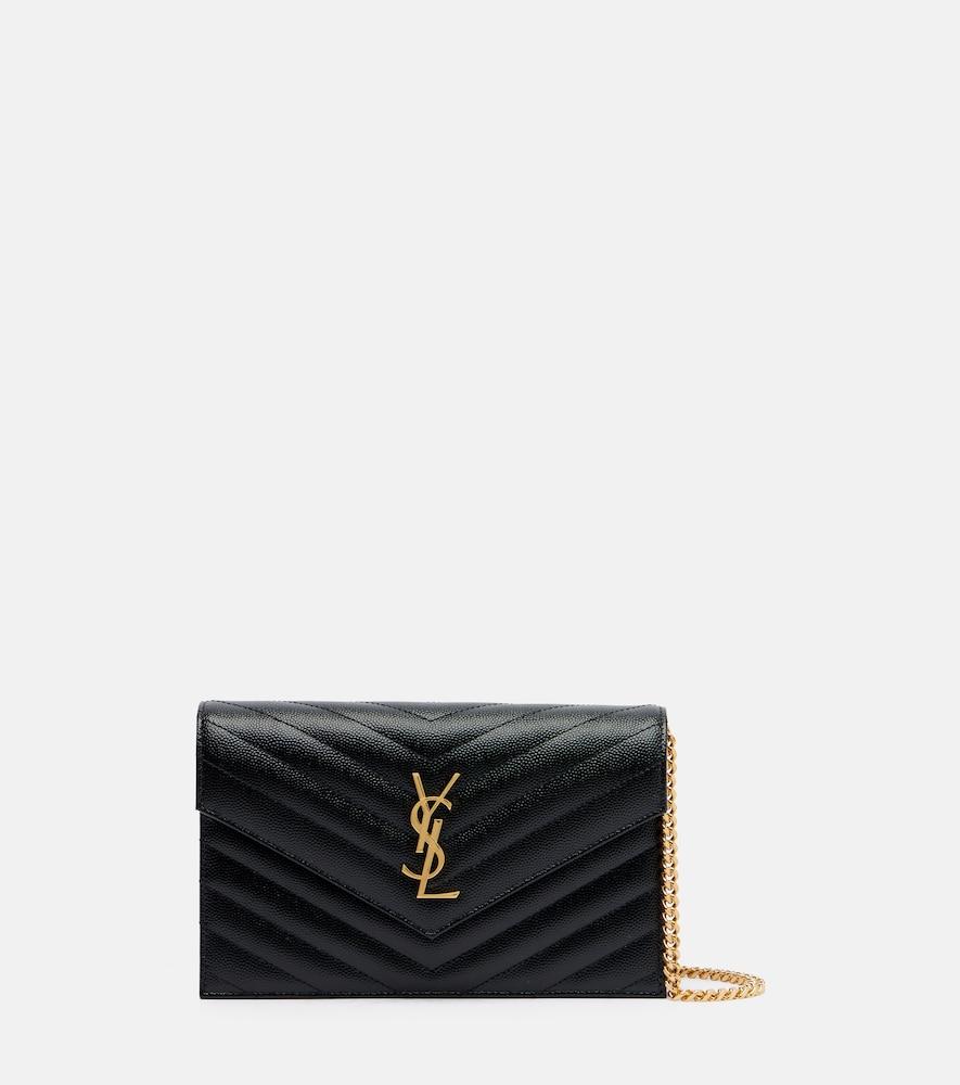 saint laurent cassandre envelope small leather wallet on chain