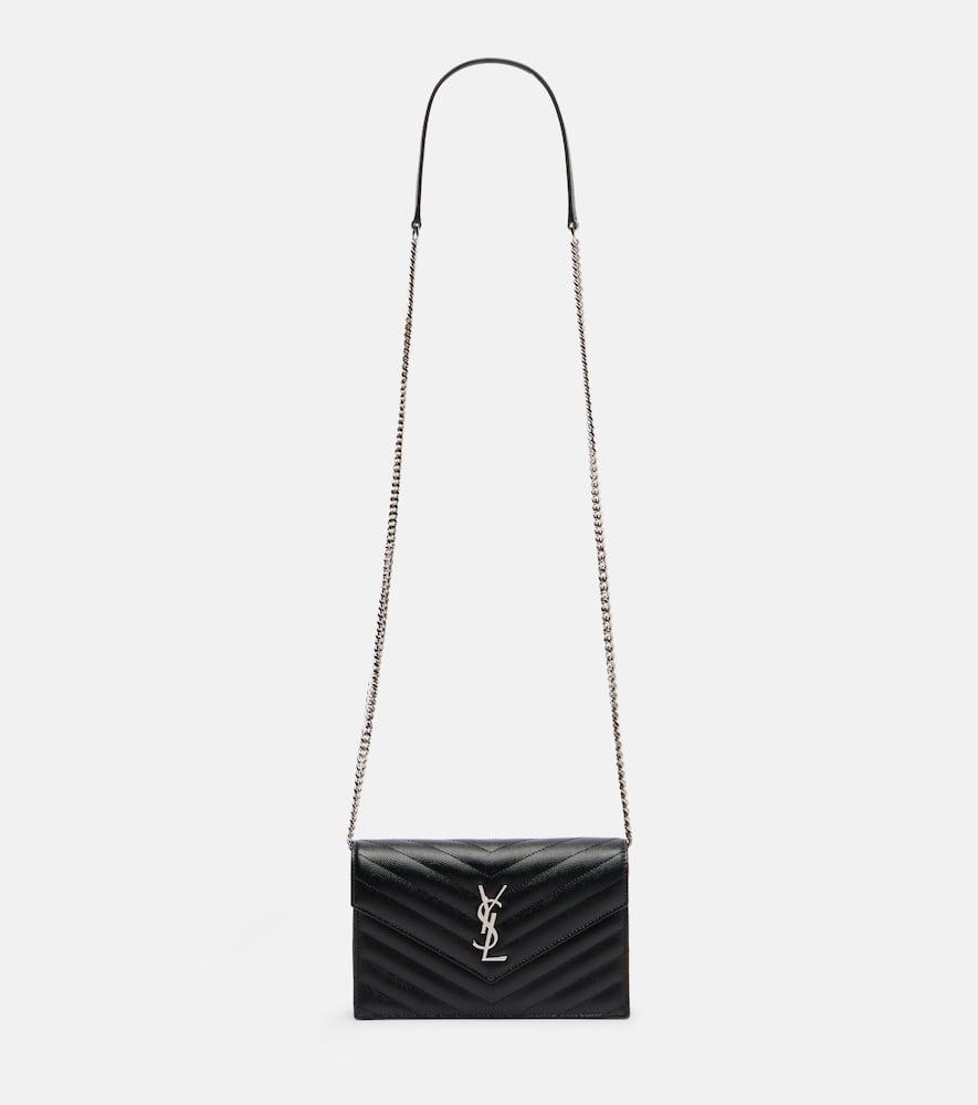 saint laurent cassandre envelope small leather wallet on chain