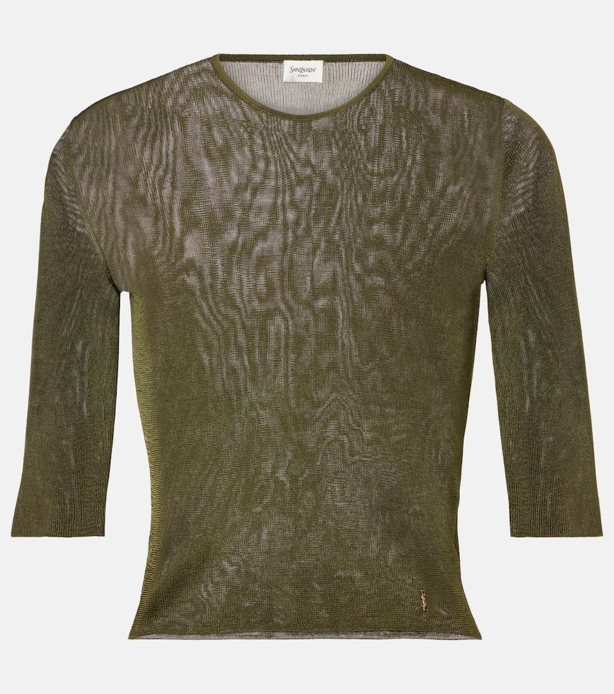 saint laurent cassandre knitted top