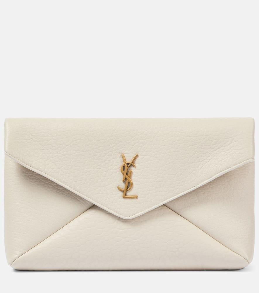 saint laurent cassandre large leather clutch